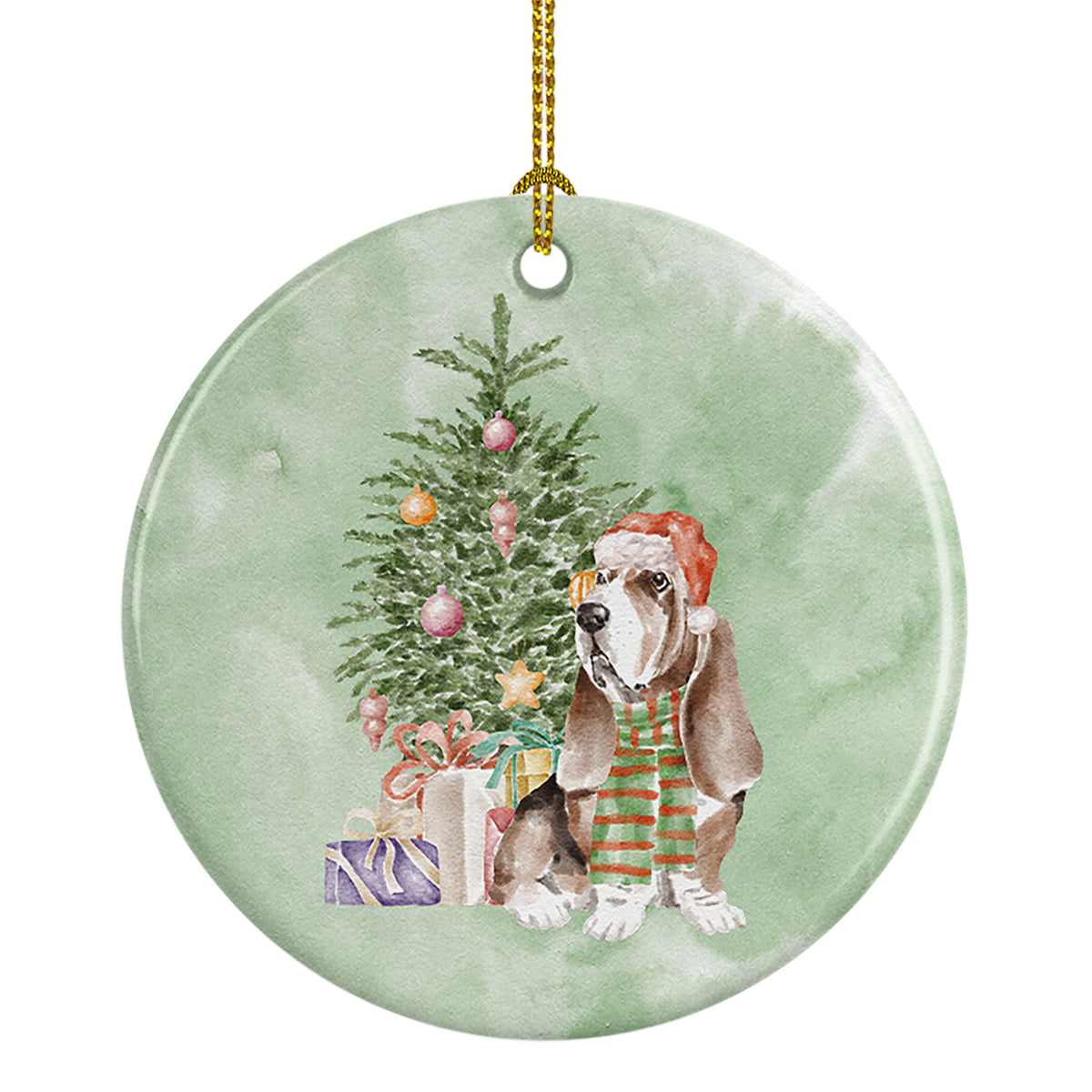 Buy this Christmas Basset Hound  #3 Ceramic Ornament