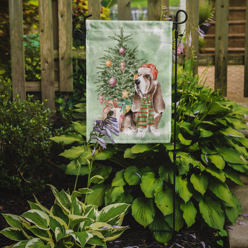 Christmas Basset Hound  #3 Flag Garden Size  the-store.com.