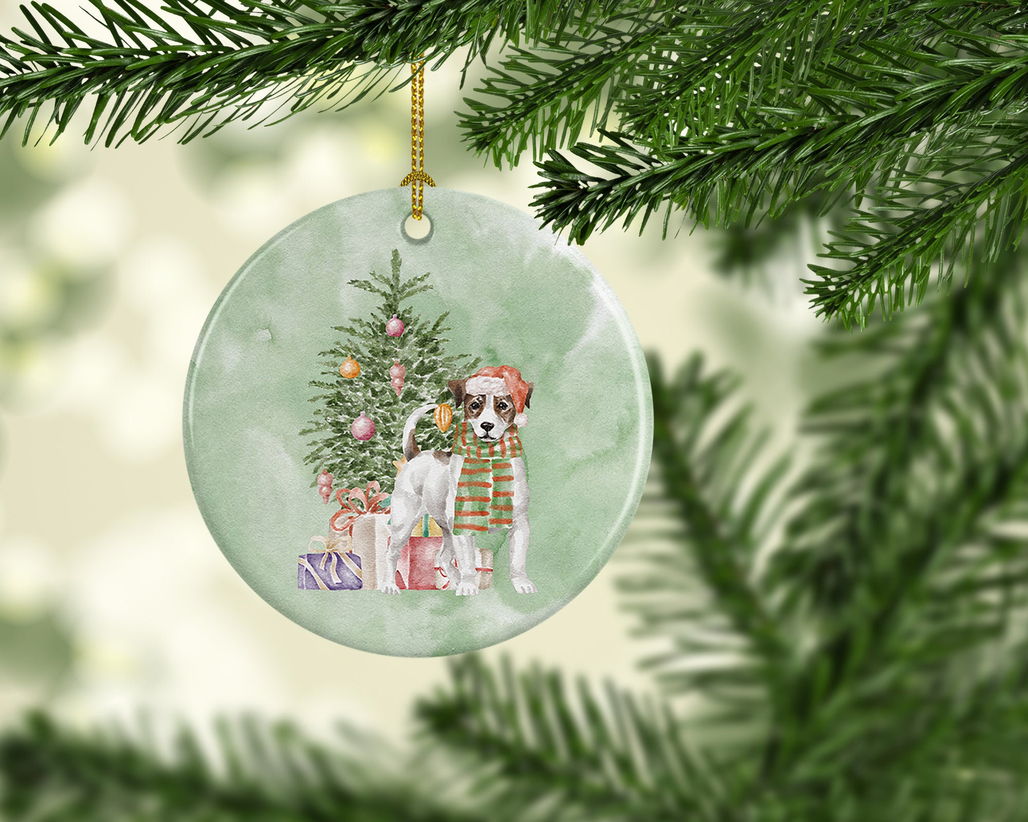 Buy this Christmas Jack Russell Terrier Smooth Ceramic Ornament