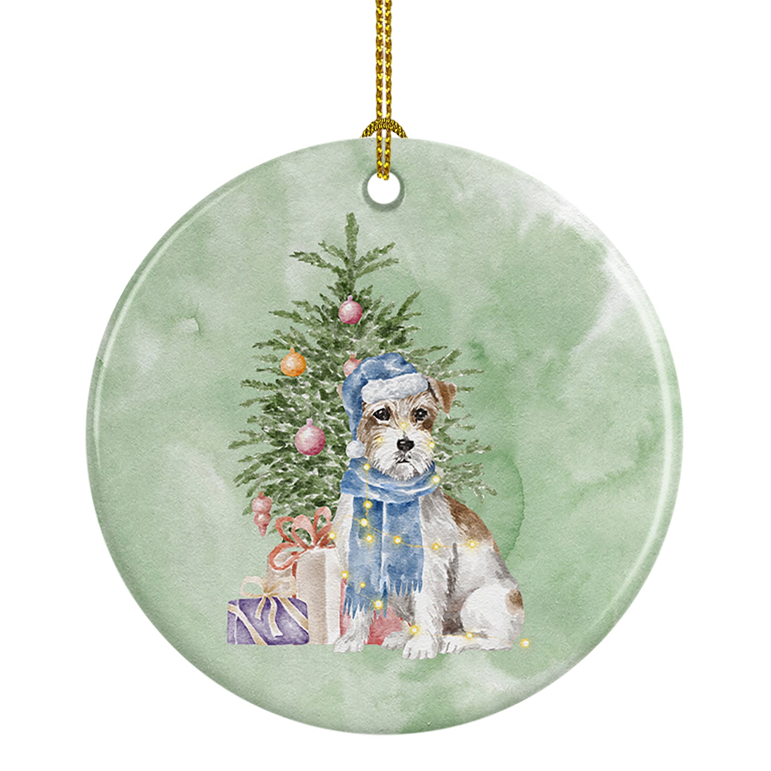 Buy this Christmas Jack Russell Terrier Wire Ceramic Ornament