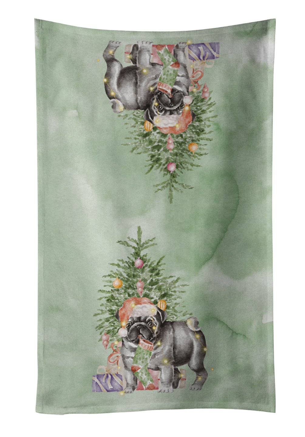 Buy this Christmas Black Pug #2 Kitchen Towel