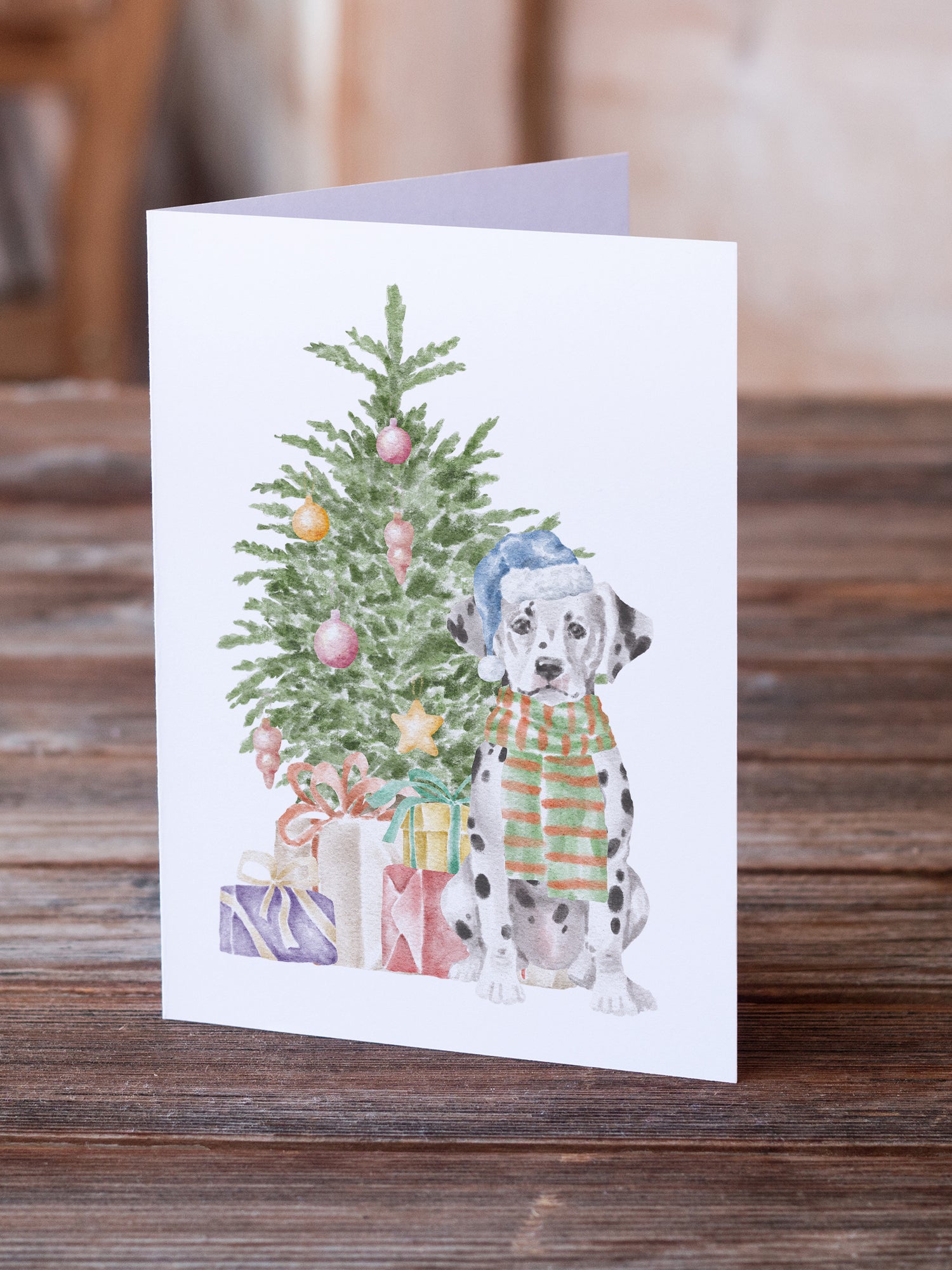 Christmas Dalmatian Puppy Greeting Cards and Envelopes Pack of 8 - the-store.com