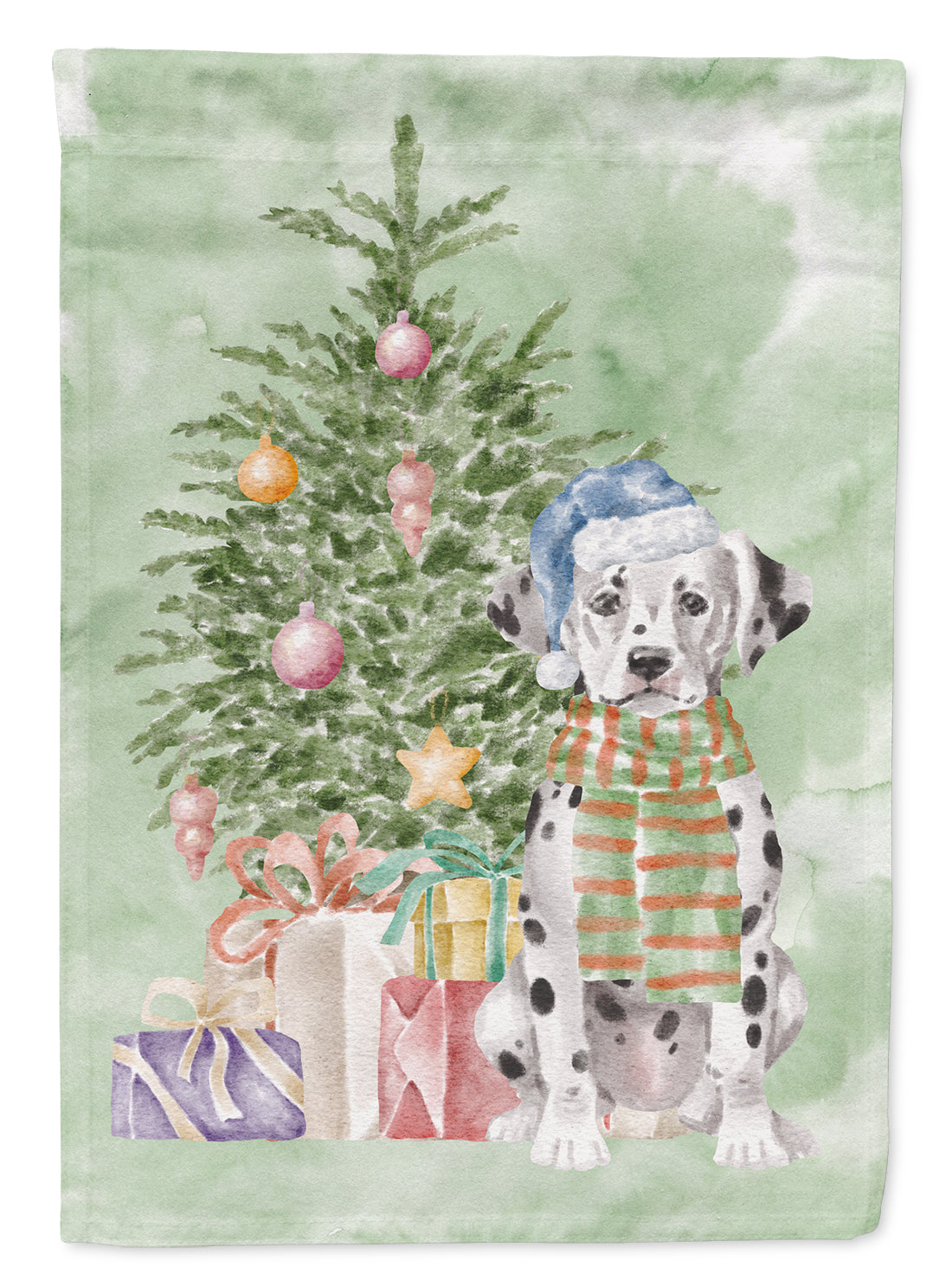 Christmas Dalmatian Puppy Flag Garden Size  the-store.com.