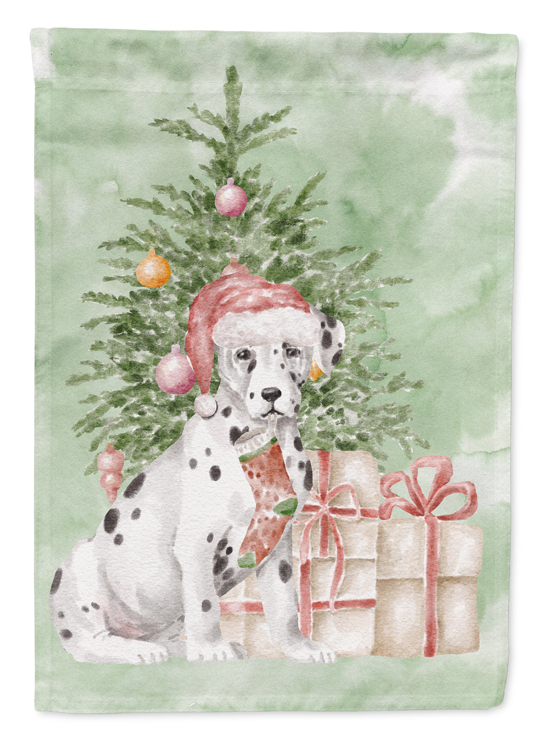 Christmas Dalmatian Flag Garden Size  the-store.com.