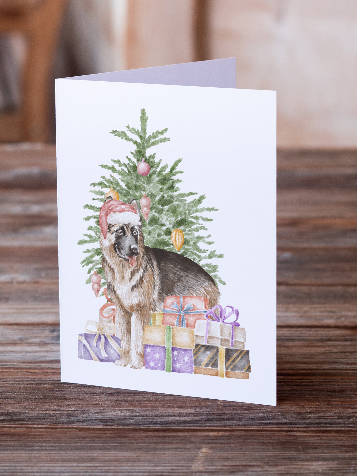 Buy this Christmas German Shepherd Greeting Cards and Envelopes Pack of 8