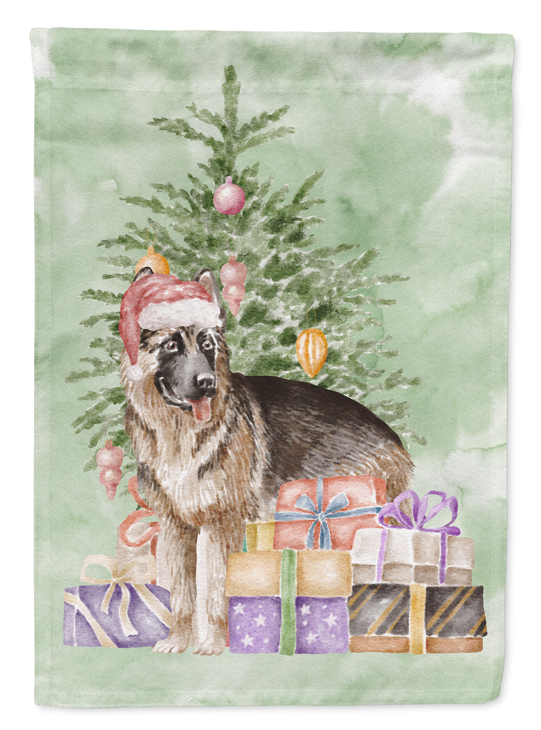 Christmas German Shepherd Flag Garden Size  the-store.com.