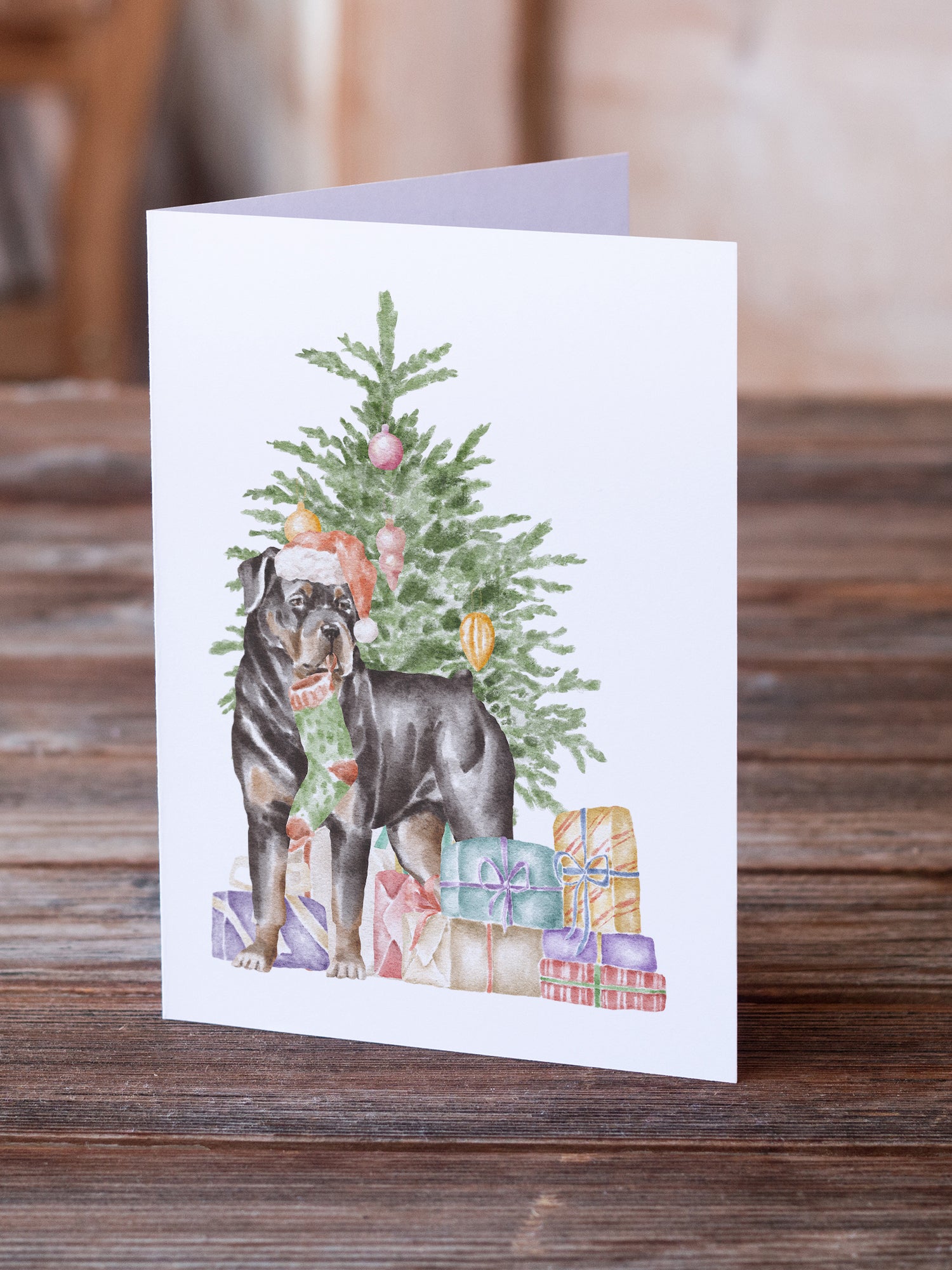 Buy this Christmas Rottweiler Greeting Cards and Envelopes Pack of 8