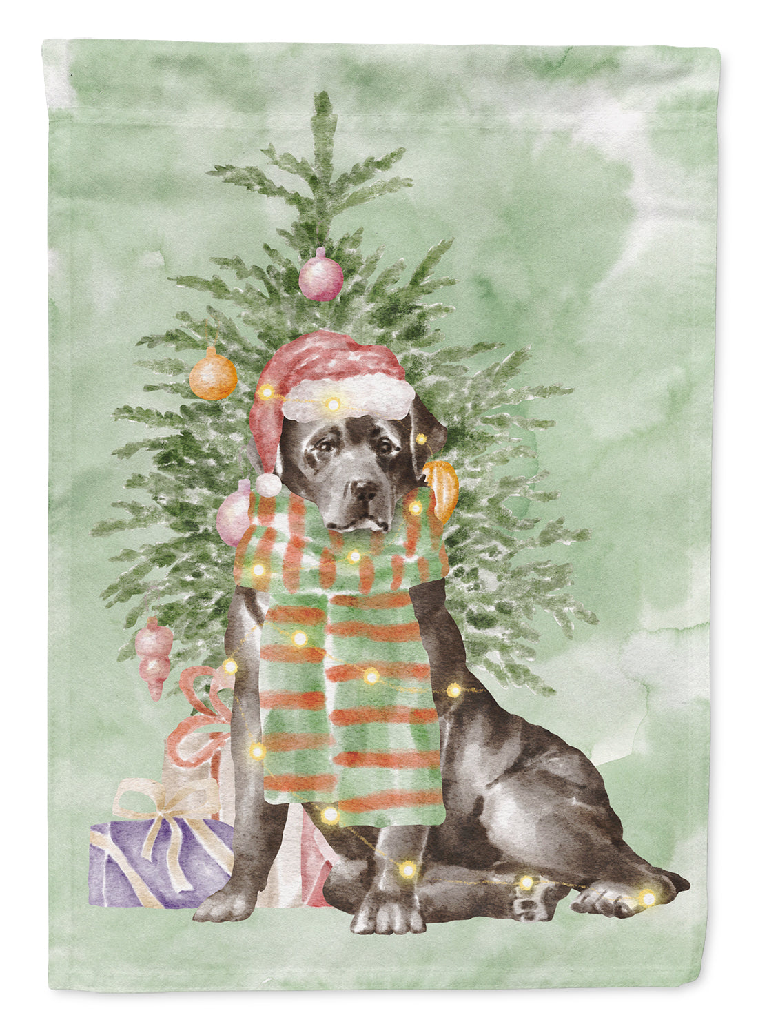 Christmas Black Labrador Retriever Flag Garden Size  the-store.com.