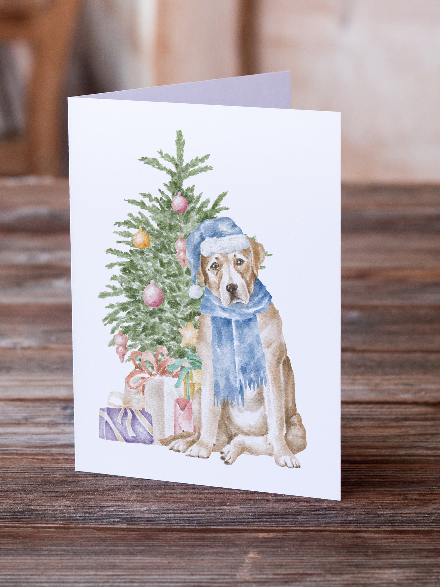 Buy this Christmas Yellow Labrador Retriever Greeting Cards and Envelopes Pack of 8