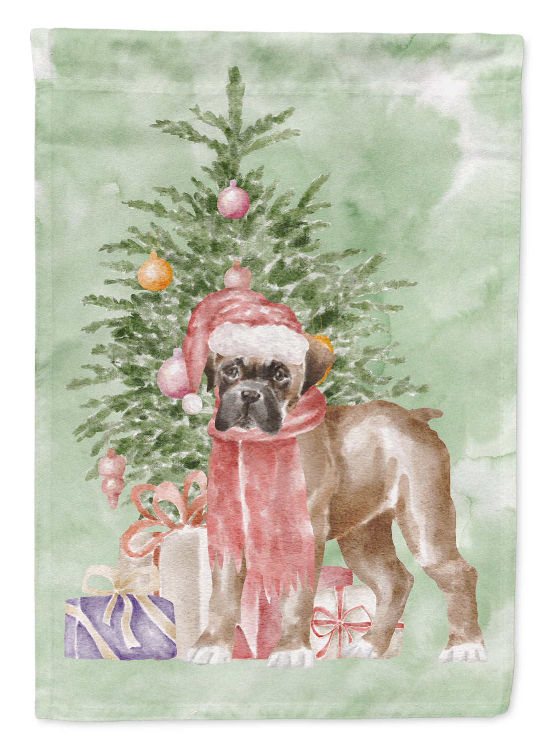 Christmas Boxer Puppy Flag Garden Size  the-store.com.