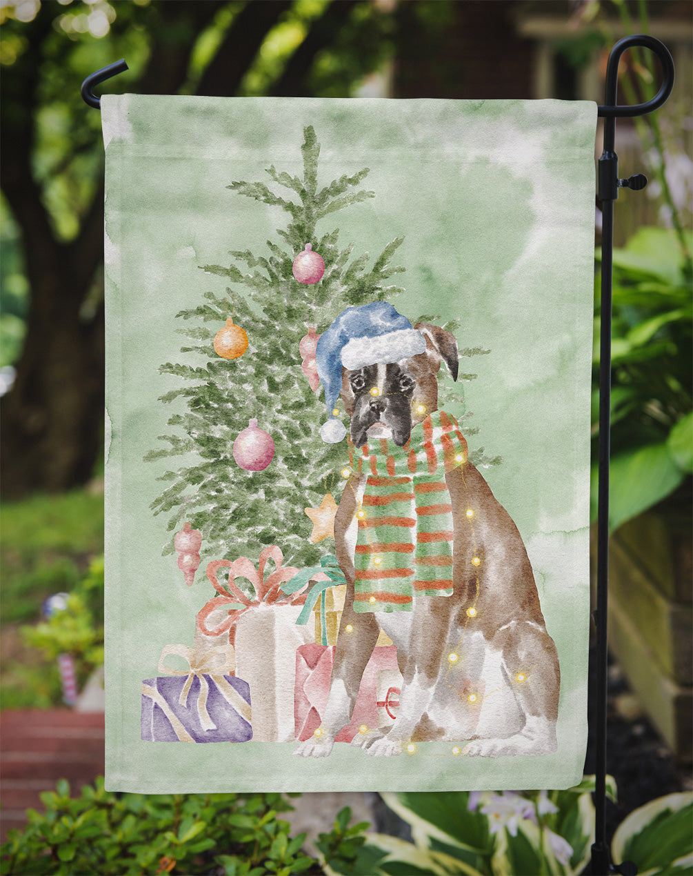 Christmas Boxer Flag Garden Size  the-store.com.