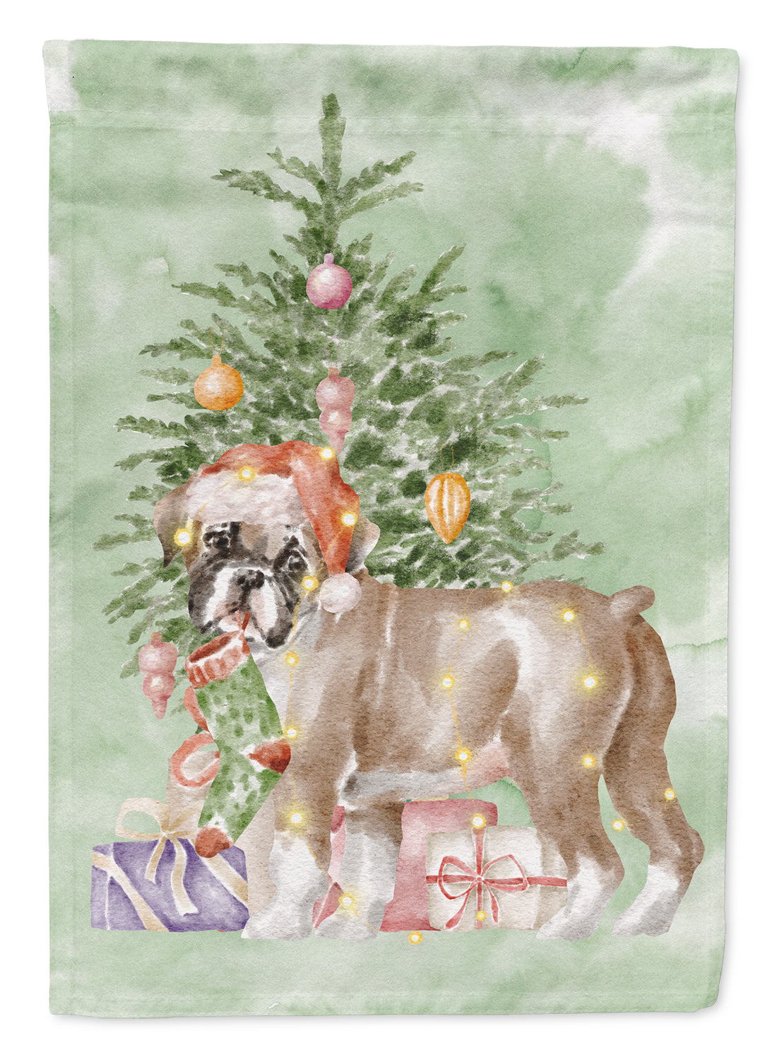 Christmas Boxer Puppy #2 Flag Garden Size  the-store.com.