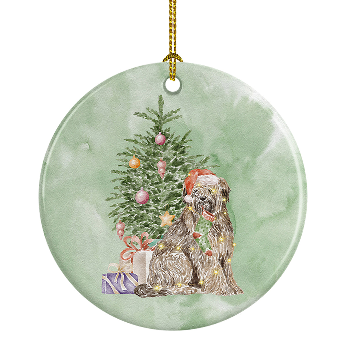 Buy this Christmas Briard #1 Ceramic Ornament