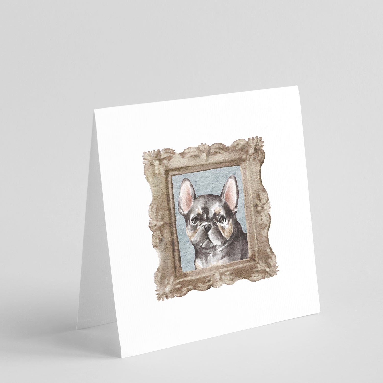 Buy this French Bulldog Black Puppy Square Greeting Cards and Envelopes Pack of 8