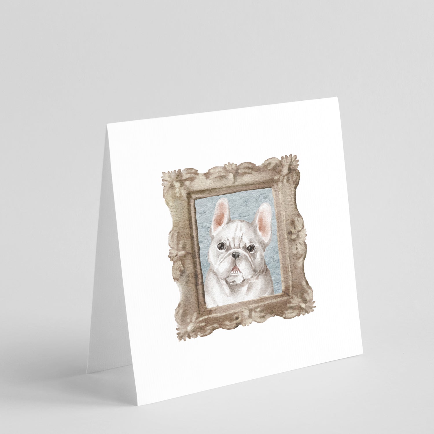 Buy this French Bulldog White Square Greeting Cards and Envelopes Pack of 8