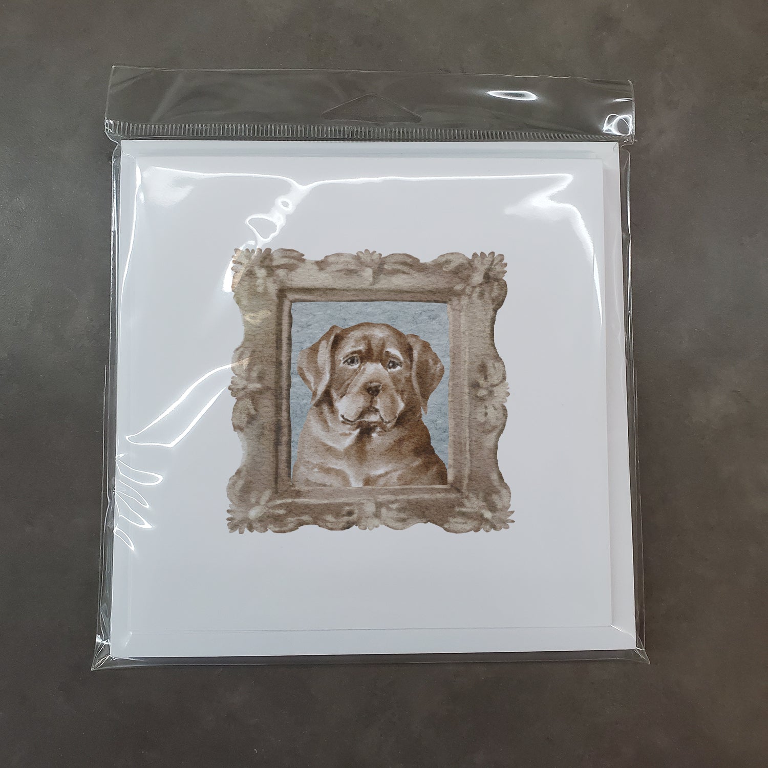 Labrador Retriever Chocolate Puppy Square Greeting Cards and Envelopes Pack of 8 - the-store.com