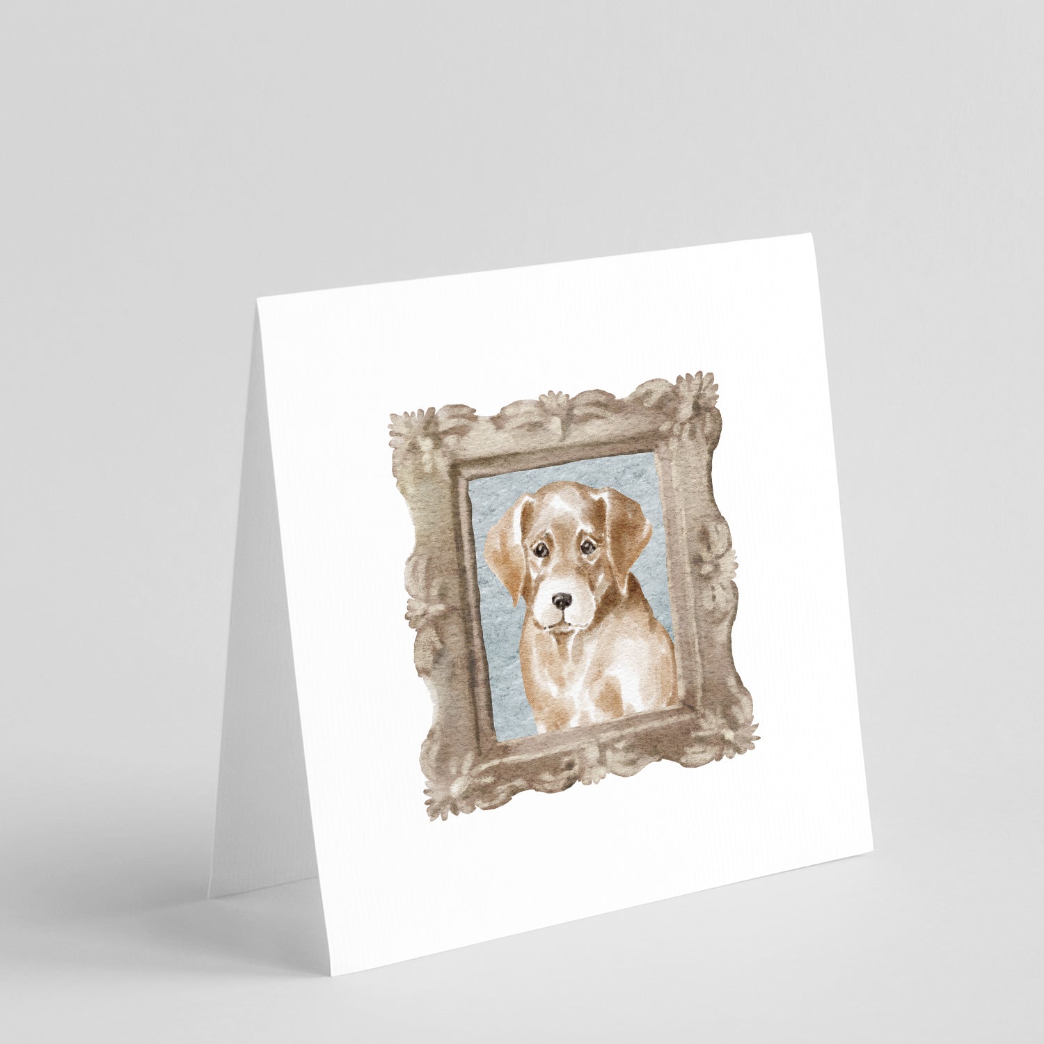 Buy this Labrador Retriever Yellow Puppy Front View Square Greeting Cards and Envelopes Pack of 8