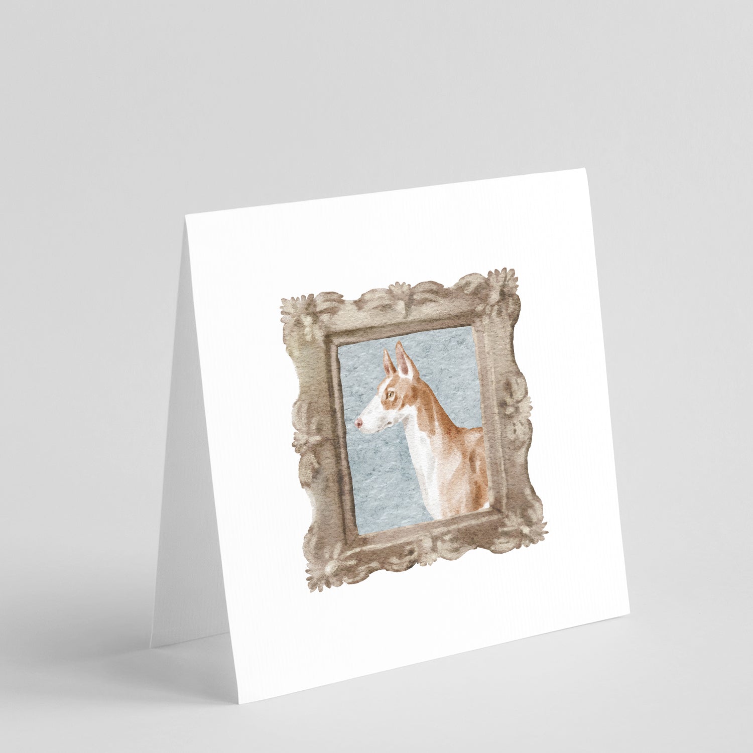 Buy this Ibizan Hound Side View Square Greeting Cards and Envelopes Pack of 8