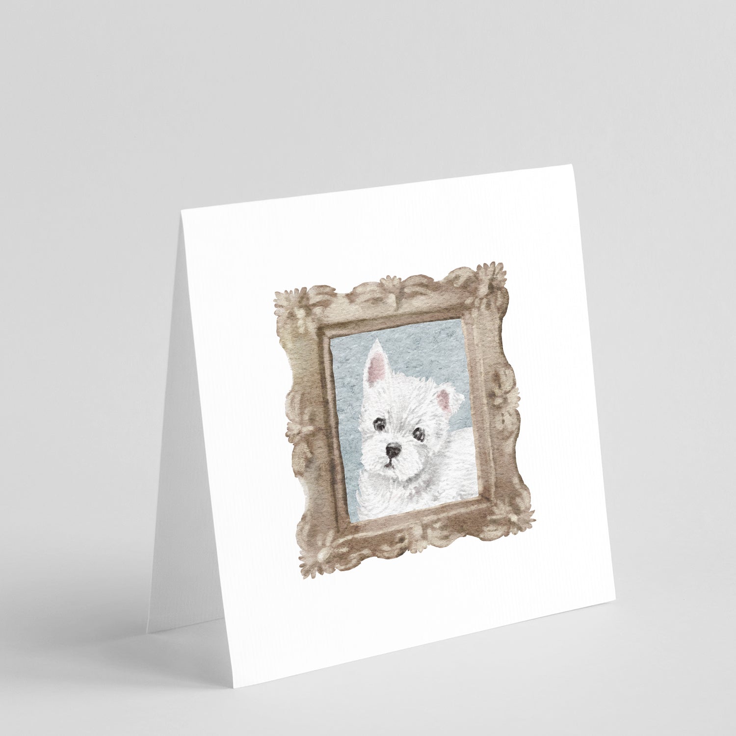 Buy this West Highland White Terrier Puppy 2 Square Greeting Cards and Envelopes Pack of 8