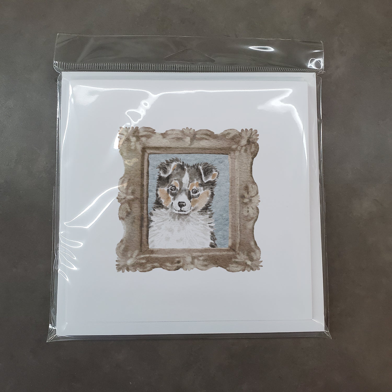 Sheltie Sable Puppy Square Greeting Cards and Envelopes Pack of 8 - the-store.com