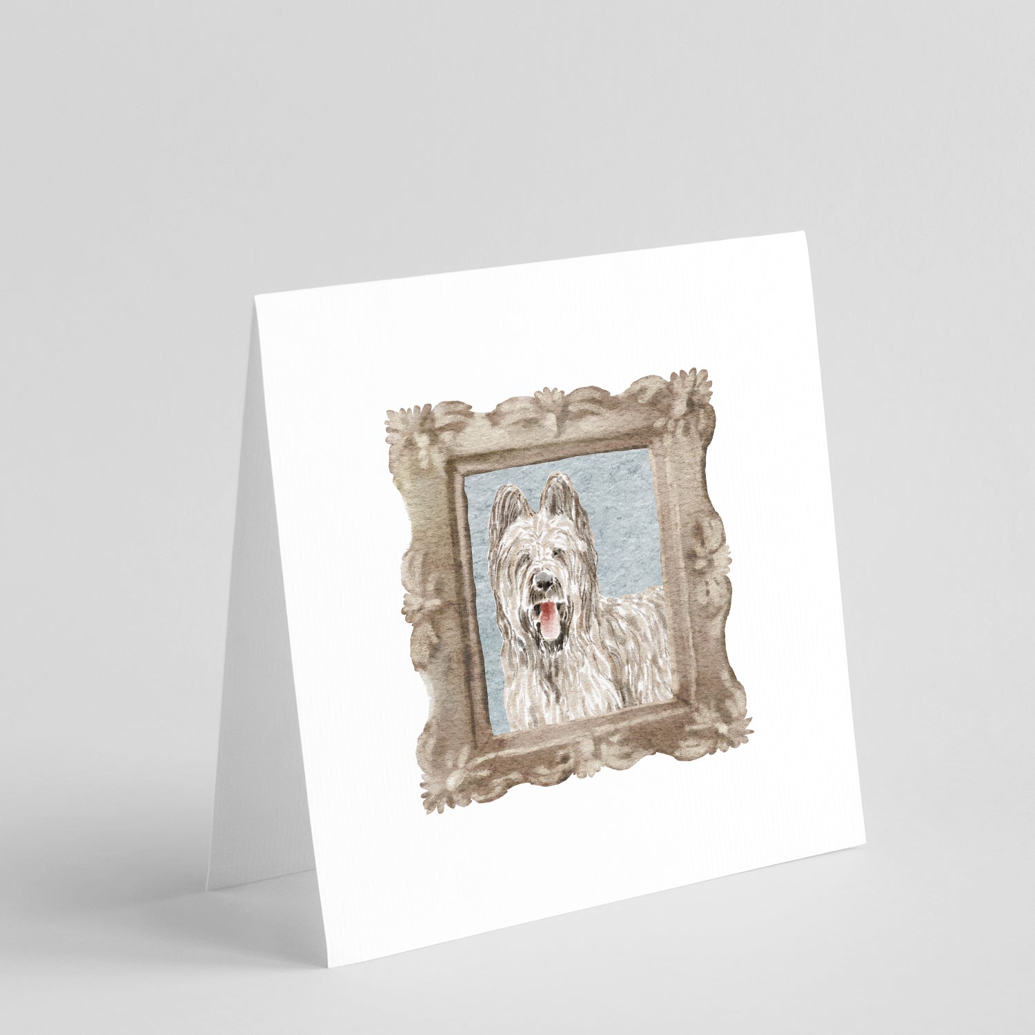 Buy this Briard Tawny Smile Square Greeting Cards and Envelopes Pack of 8