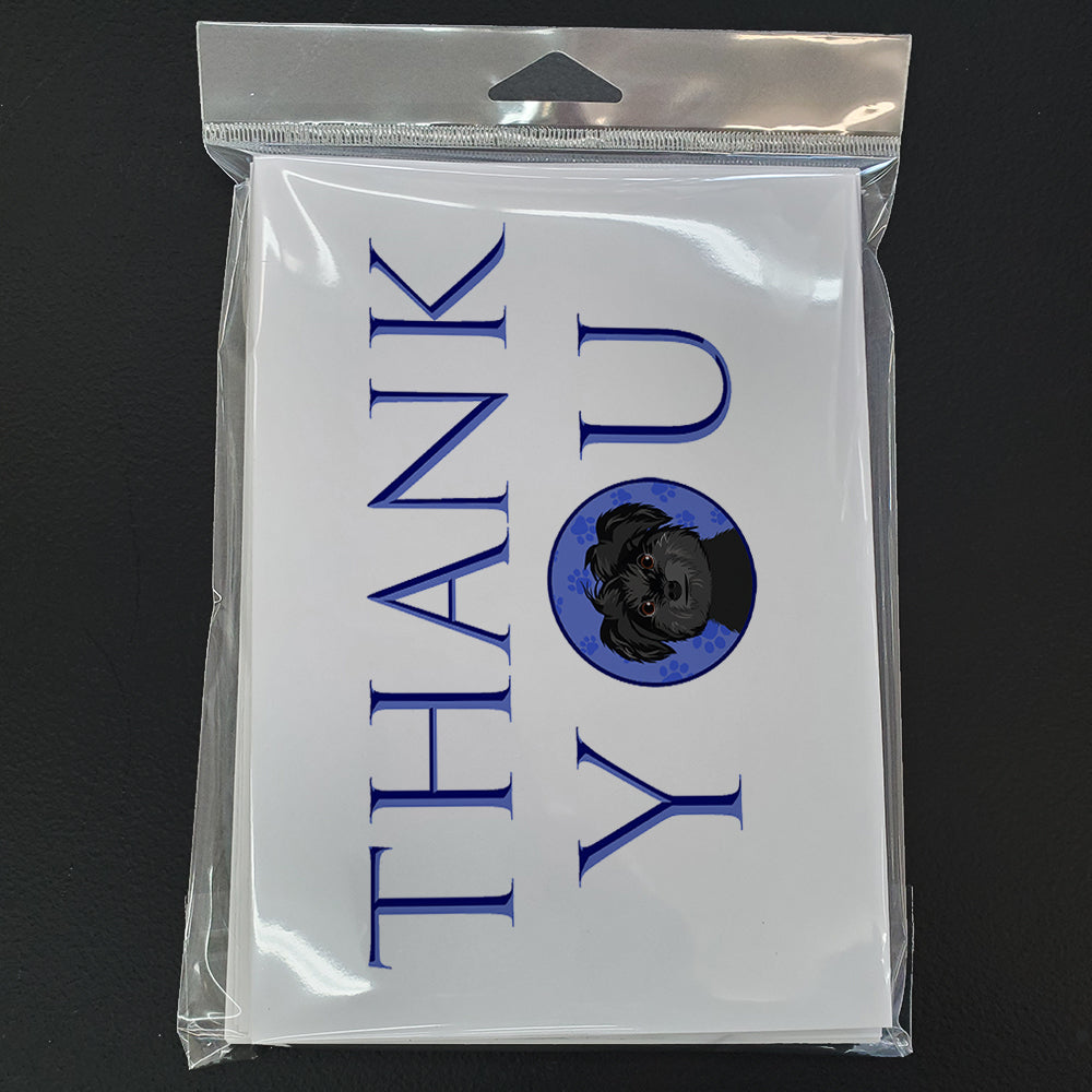 Shih-Tzu Black Thank You Greeting Cards and Envelopes Pack of 8 - the-store.com