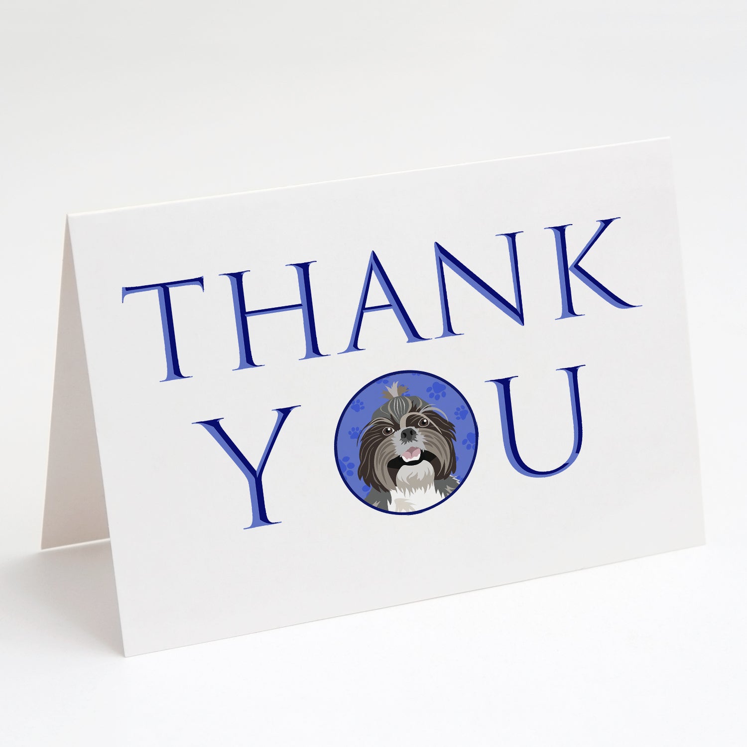 Buy this Shih-Tzu Silver and White #2 Thank You Greeting Cards and Envelopes Pack of 8
