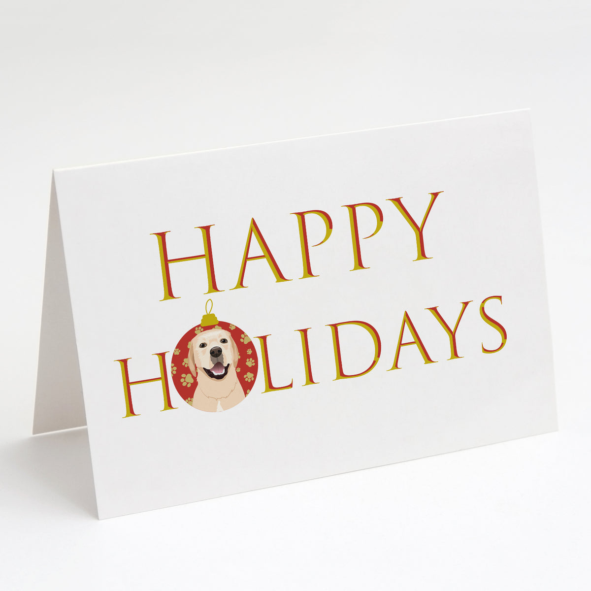 Buy this Labrador Retriever Yellow #2 Happy Holidays Greeting Cards and Envelopes Pack of 8