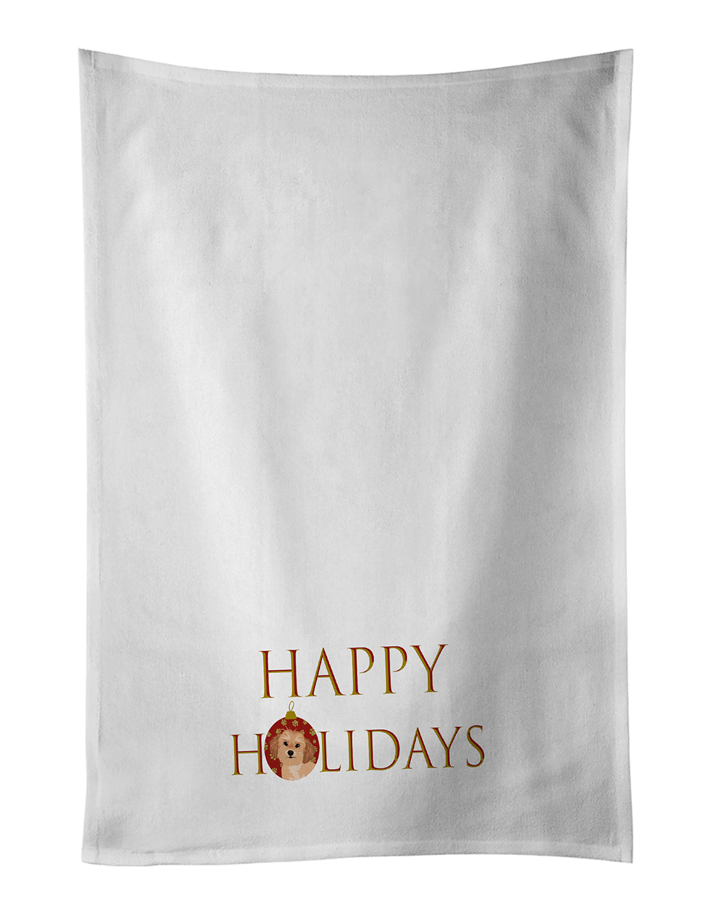 Buy this Shih-Tzu Gold #1 Happy Holidays White Kitchen Towel Set of 2