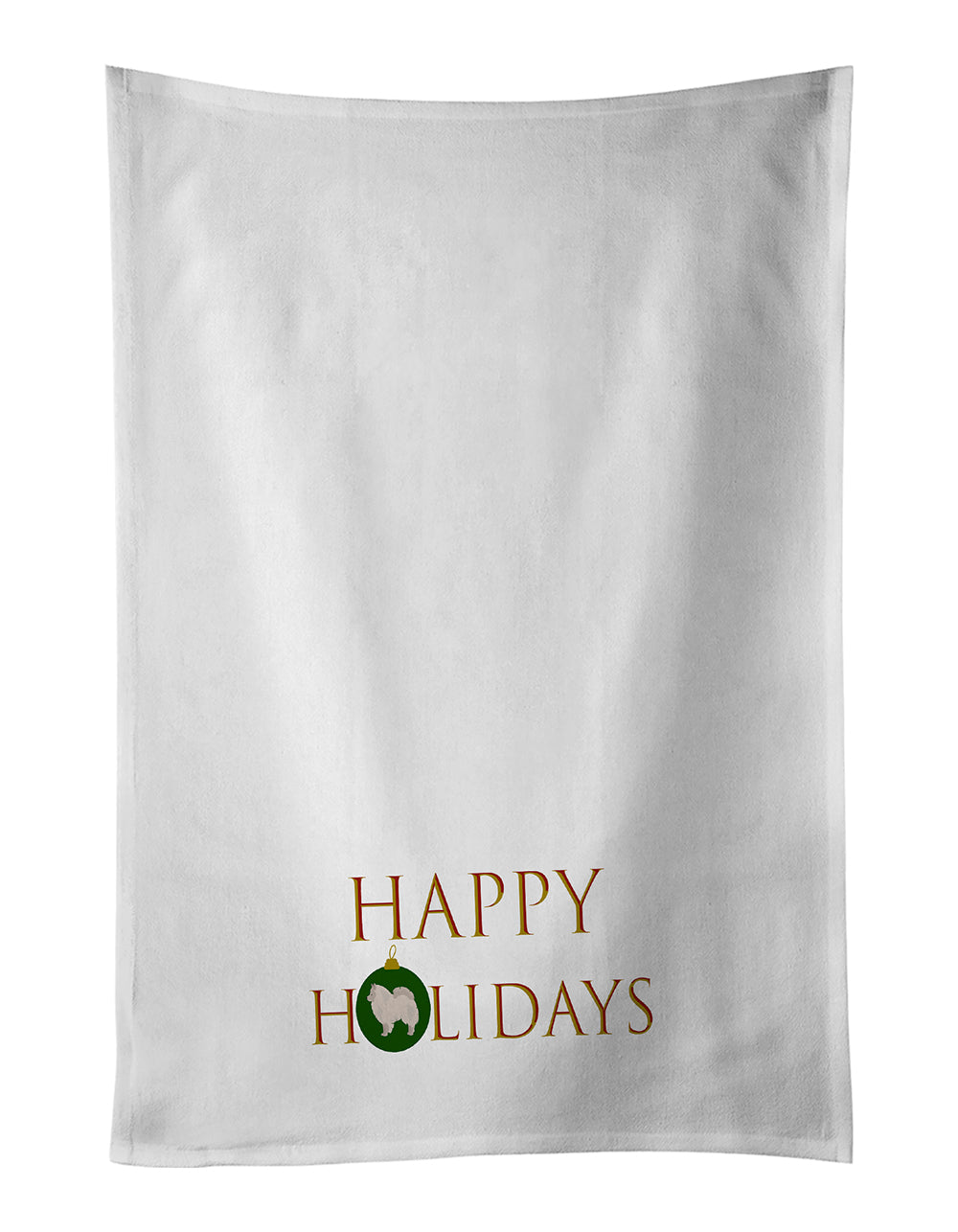 Buy this German Spitz #1 Happy Holidays White Kitchen Towel Set of 2