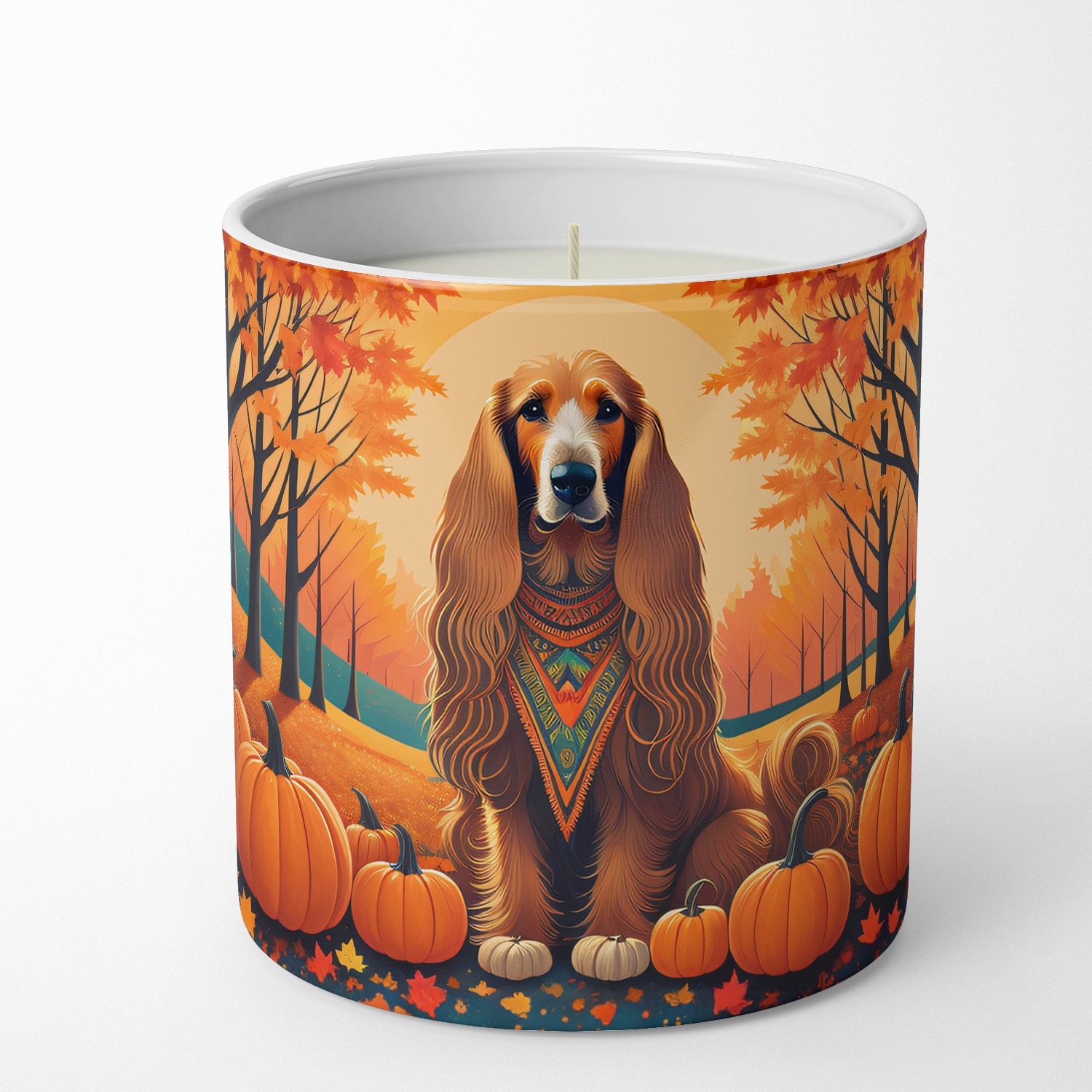 Buy this Afghan Hound Fall Decorative Soy Candle