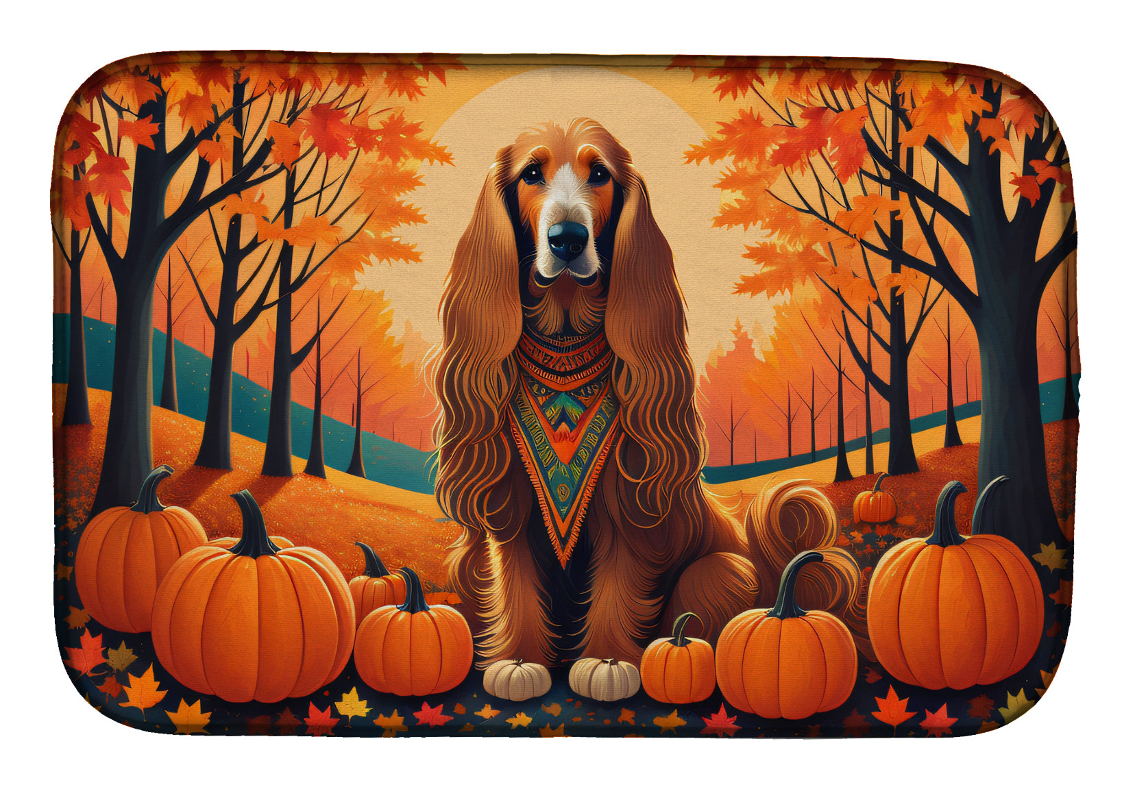 Buy this Afghan Hound Fall Dish Drying Mat