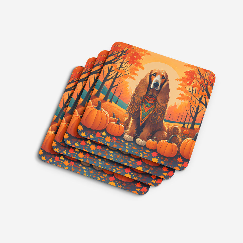 Afghan Hound Fall Foam Coaster Set of 4