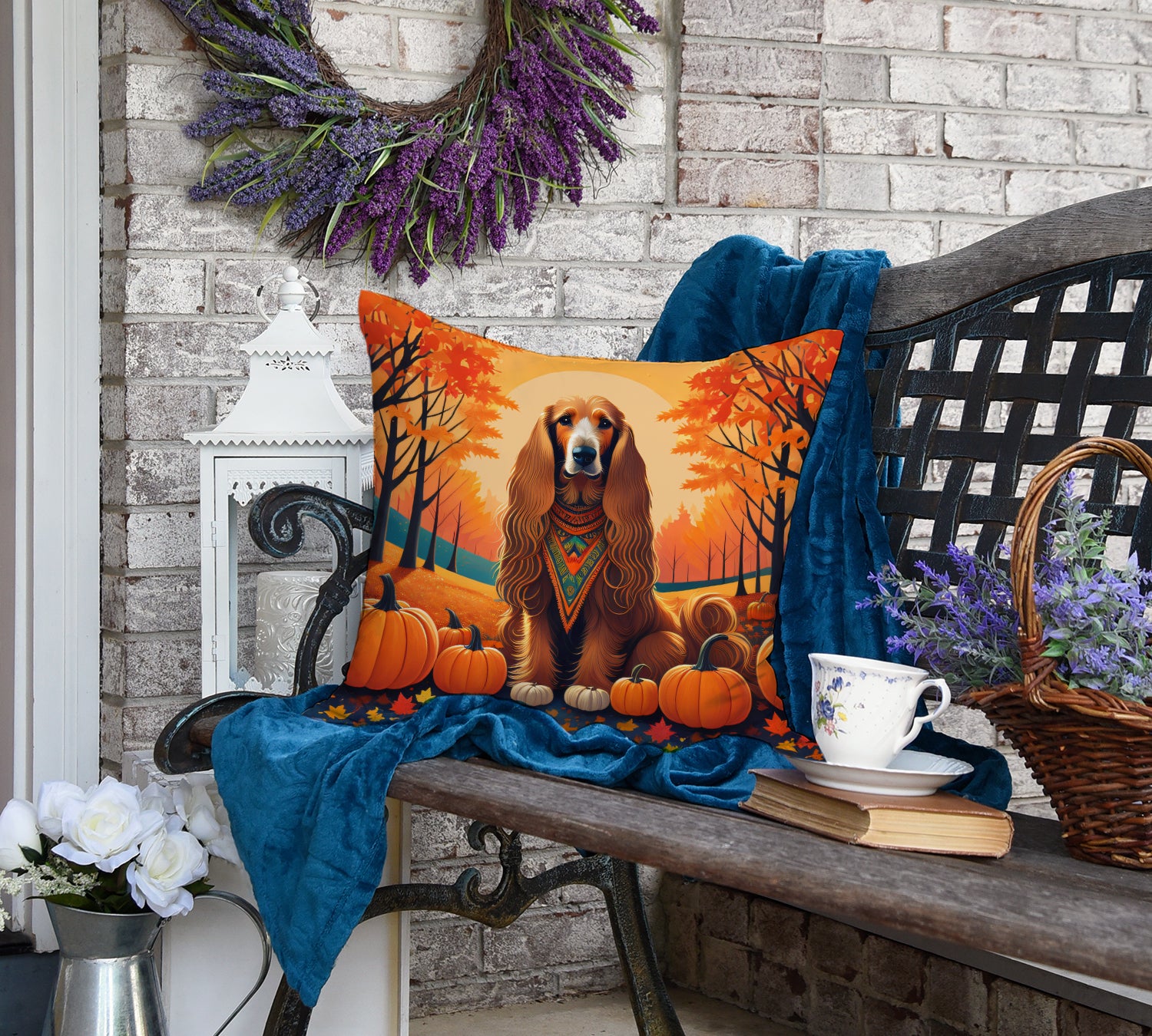 Buy this Afghan Hound Fall Fabric Decorative Pillow