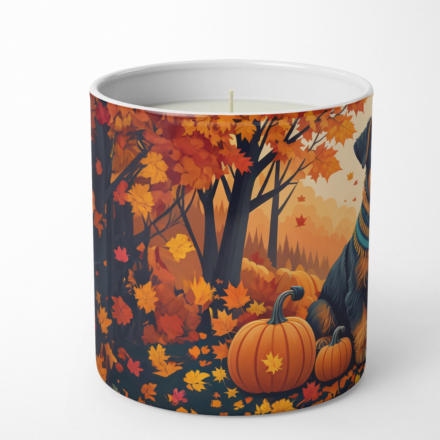 Airedale Terrier Fall Decorative Soy Candle  the-store.com.