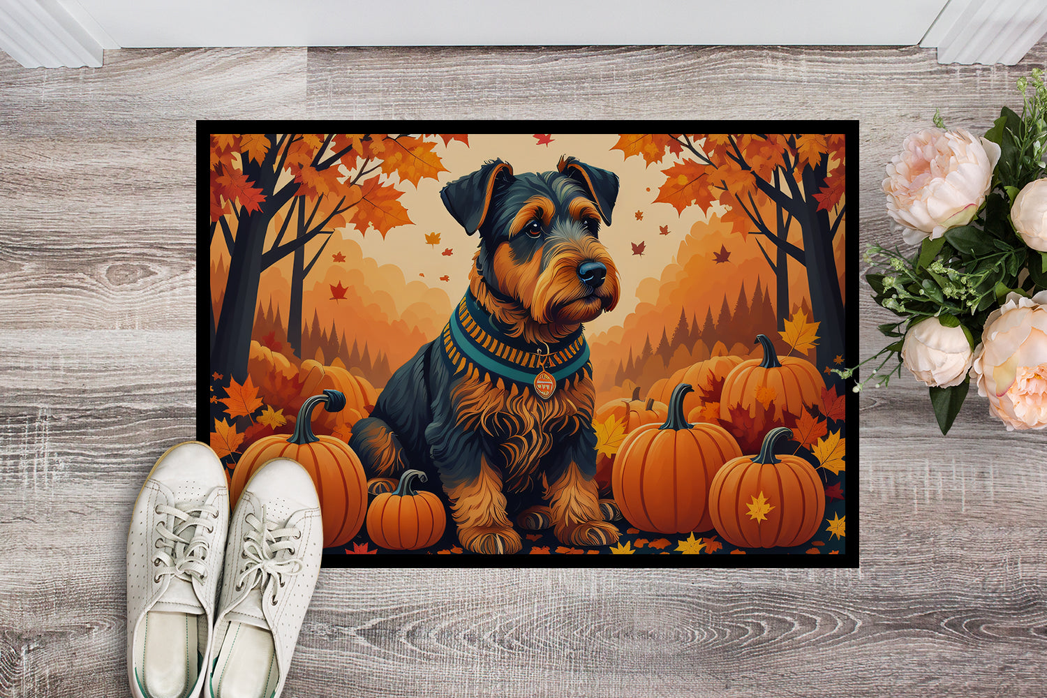 Airedale Terrier Fall Indoor or Outdoor Mat 24x36  the-store.com.