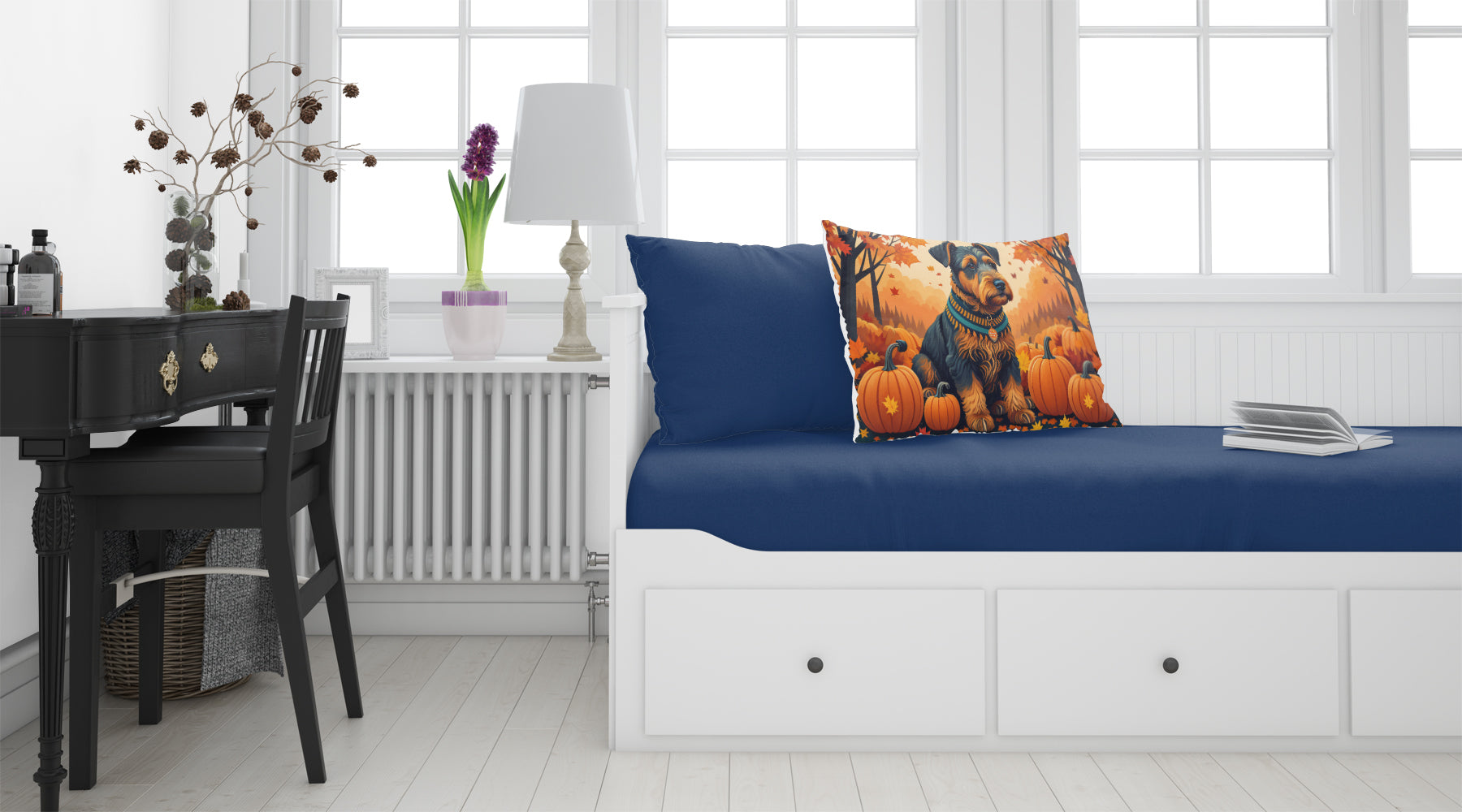 Airedale Terrier Fall Fabric Standard Pillowcase  the-store.com.