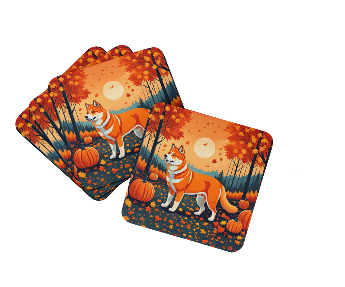 Buy this Akita Fall Foam Coaster Set of 4