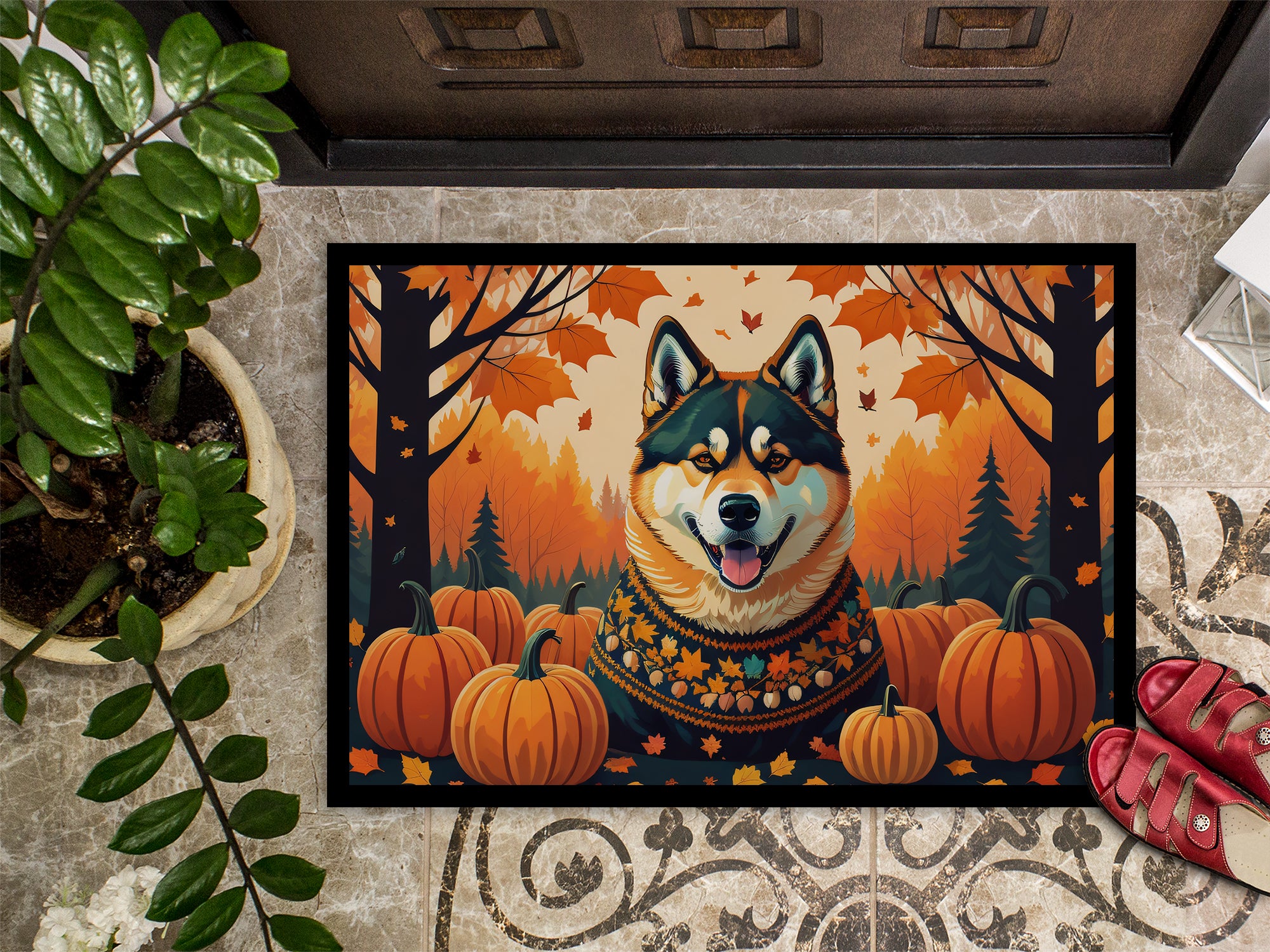 Akita Fall Doormat 18x27