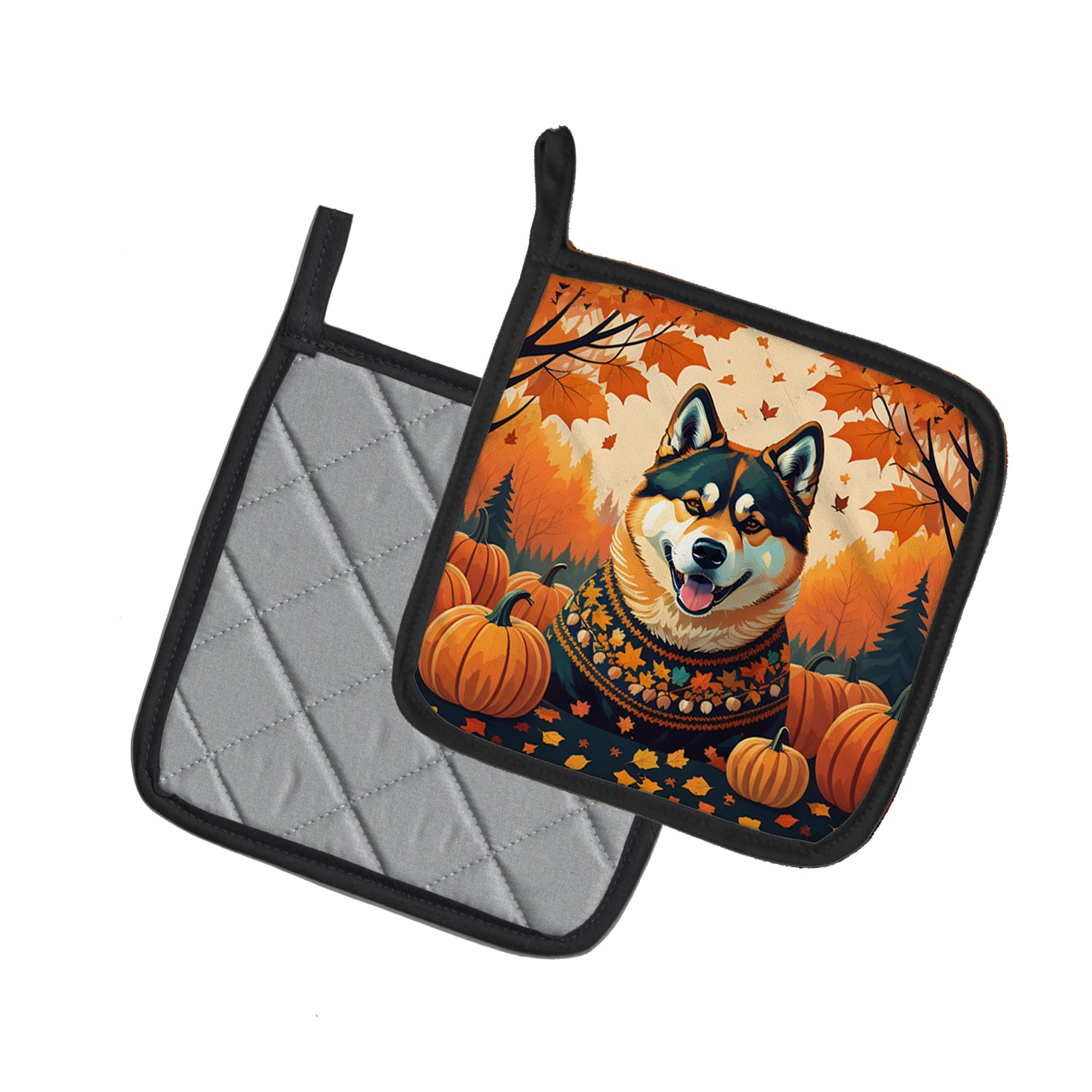 Akita Fall Pair of Pot Holders  the-store.com.