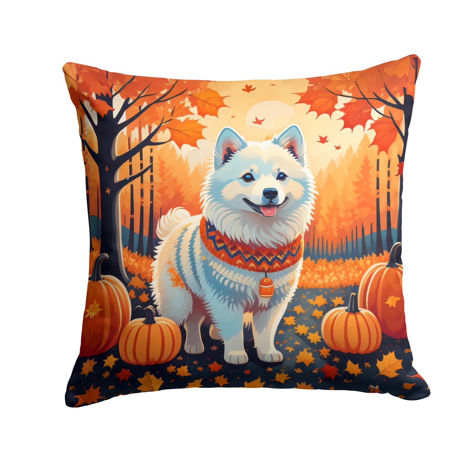 Buy this American Eskimo Fall Fabric Decorative Pillow