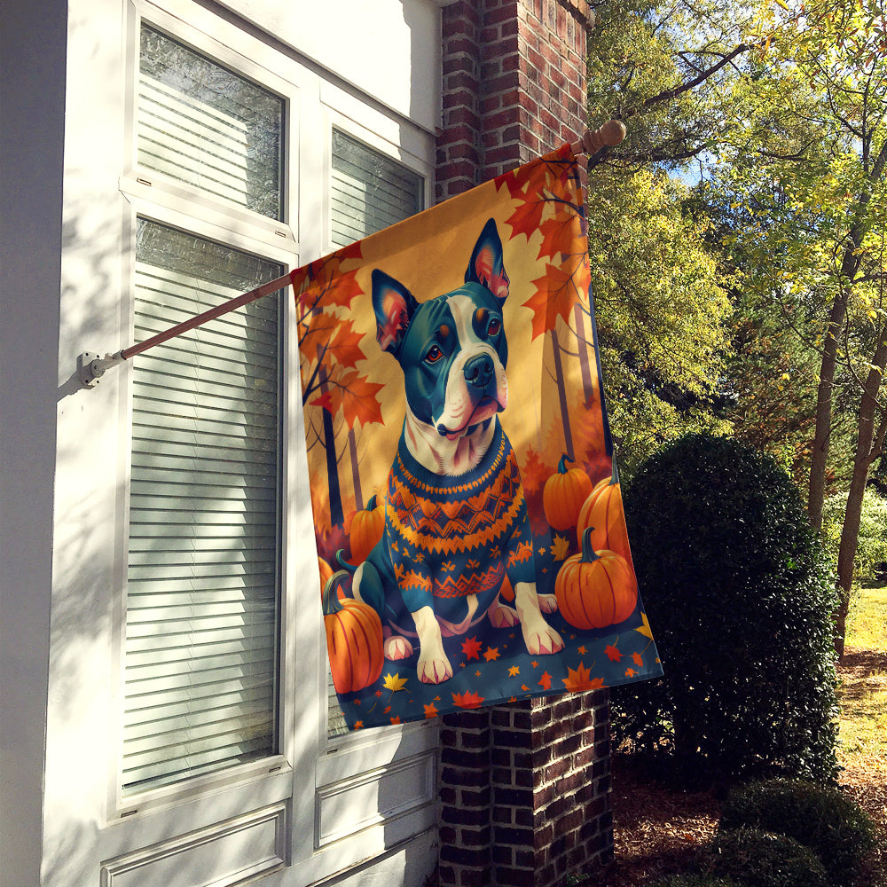Pit Bull Terrier Fall House Flag  the-store.com.