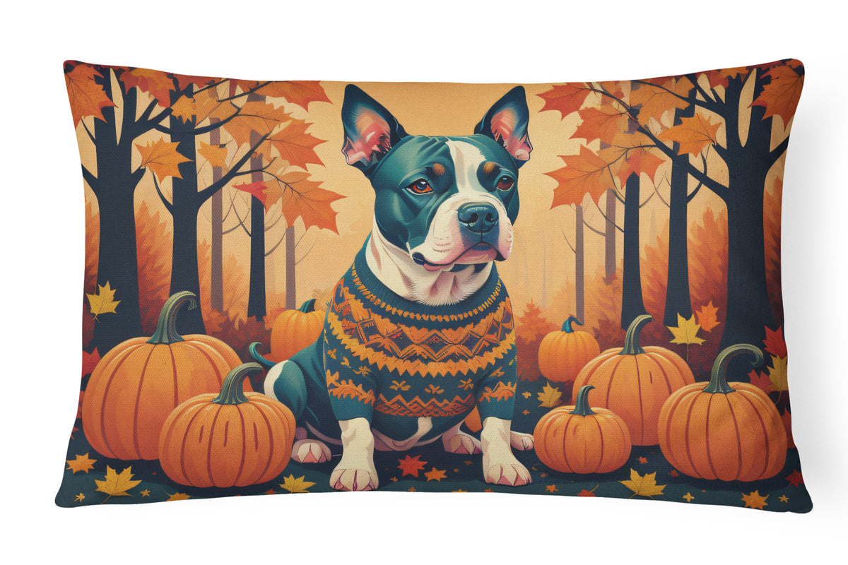 Buy this Pit Bull Terrier Fall Fabric Decorative Pillow