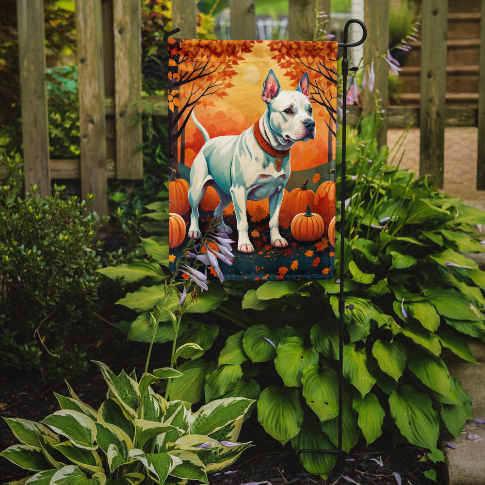 White Pit Bull Terrier Fall Garden Flag  the-store.com.