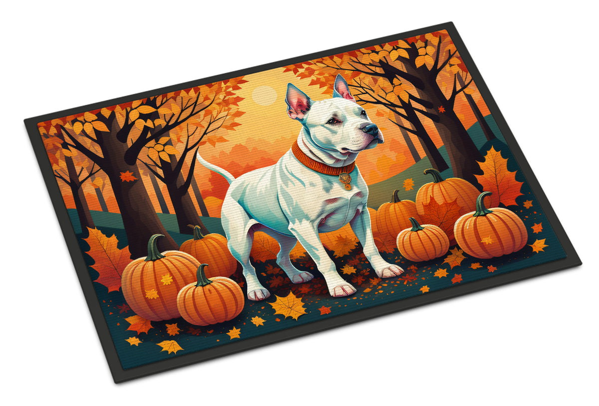 Buy this White Pit Bull Terrier Fall Doormat 18x27