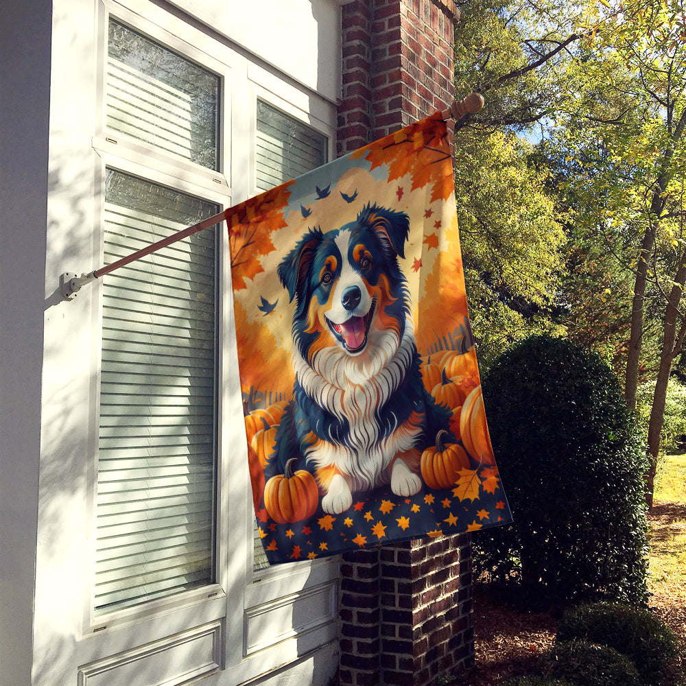 Australian Shepherd Terrier Fall House Flag  the-store.com.