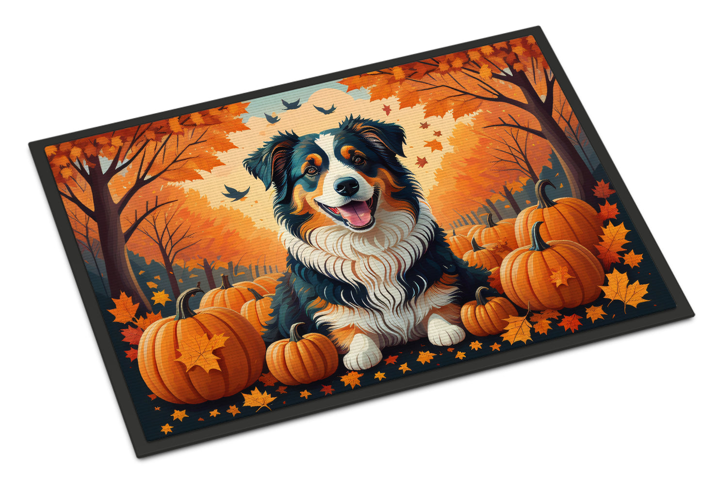 Buy this Australian Shepherd Terrier Fall Indoor or Outdoor Mat 24x36