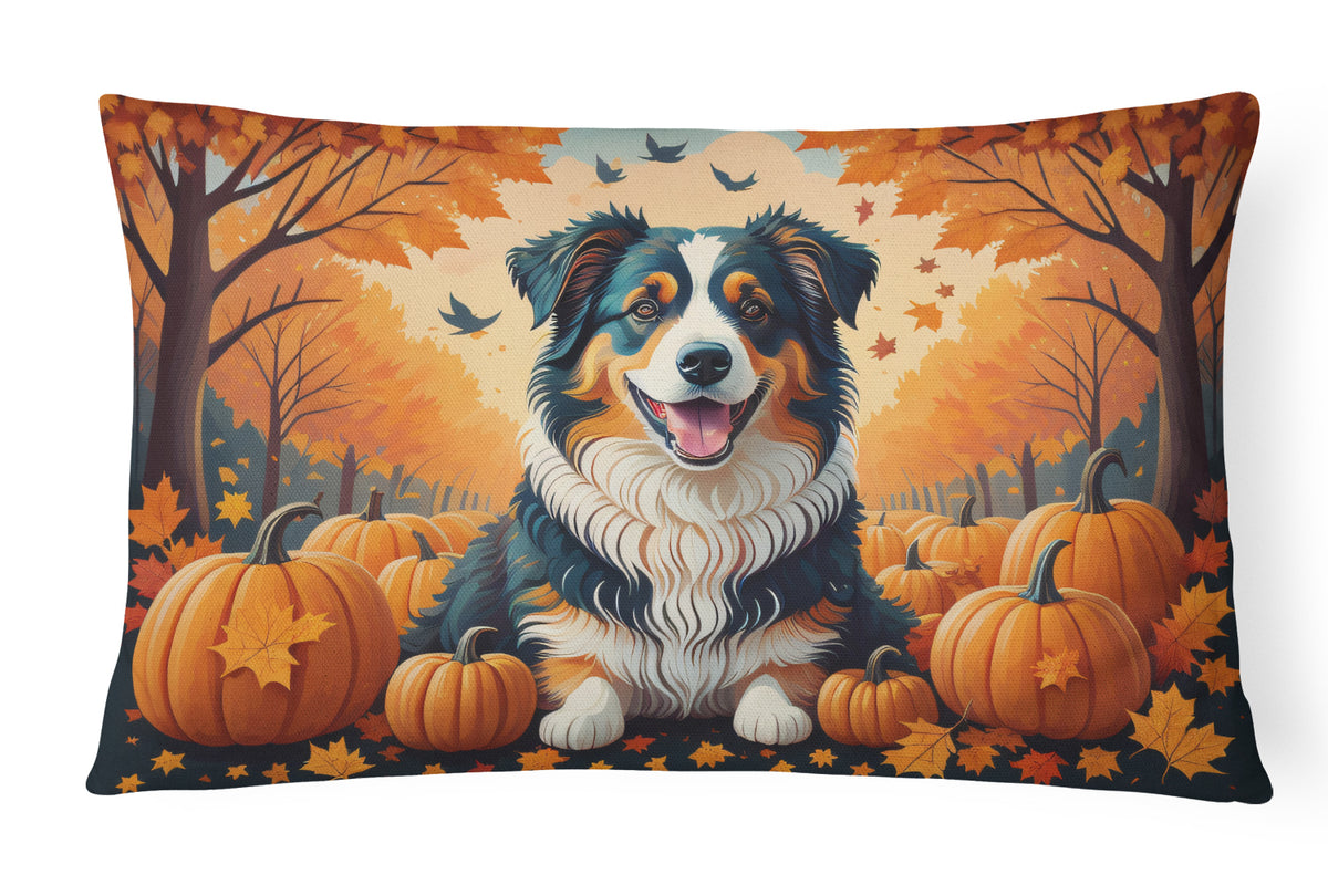 Buy this Australian Shepherd Terrier Fall Fabric Decorative Pillow