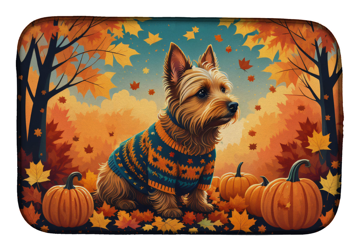 Buy this Australian Terrier Terrier Fall Dish Drying Mat