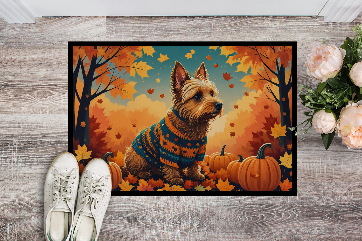 Australian Terrier Terrier Fall Doormat 18x27